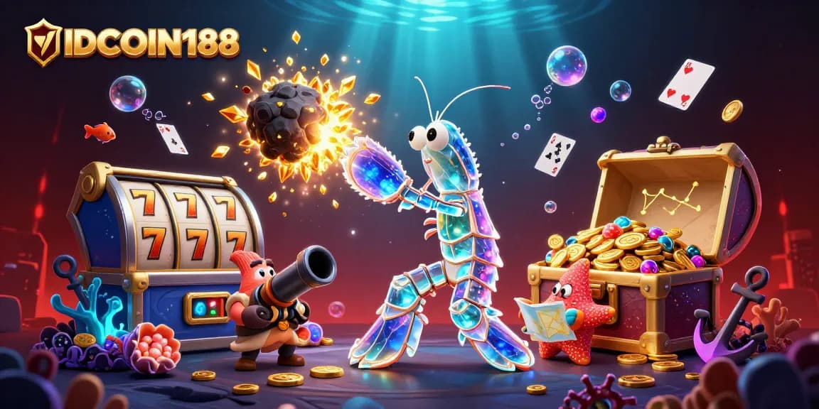 IDCOIN188 players engaging in exciting online slots with vibrant rewards and stellar characters