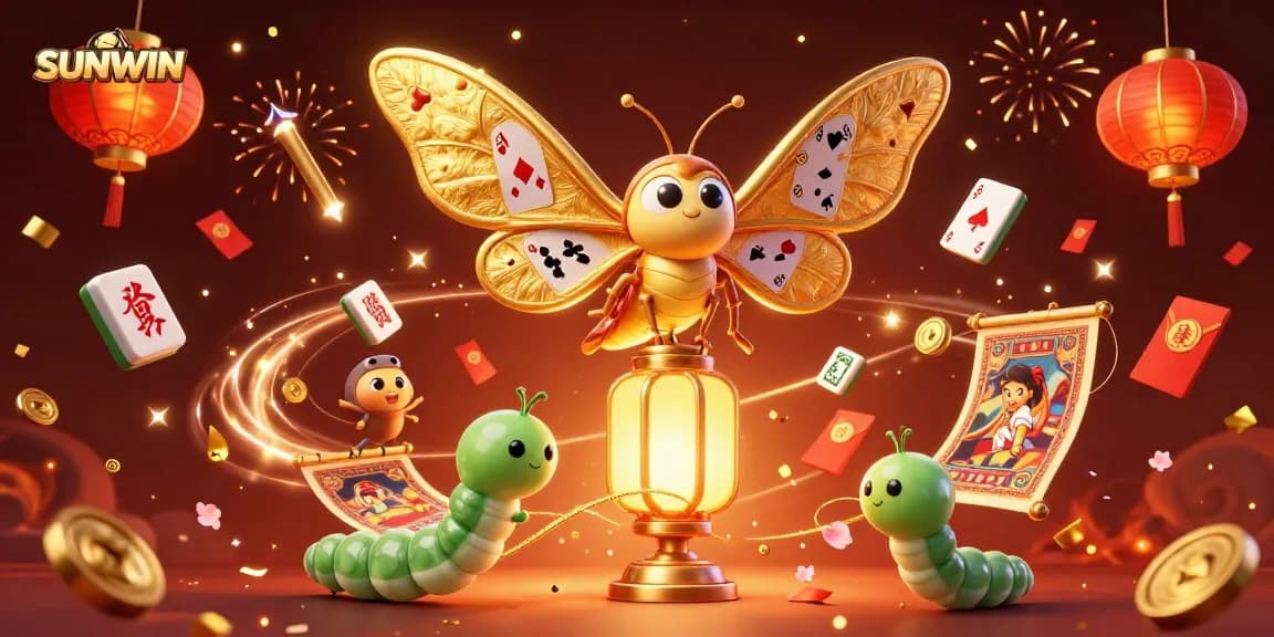 SUNWIN engages players with a vibrant, festive illustration of an extravagant casino scene.