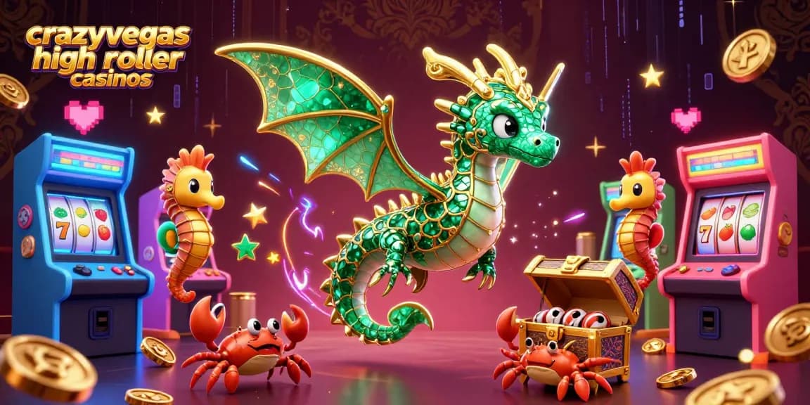 Experience the excitement at crazyvegas high roller casinos with vibrant 3D gaming visuals and iconic slot elements.