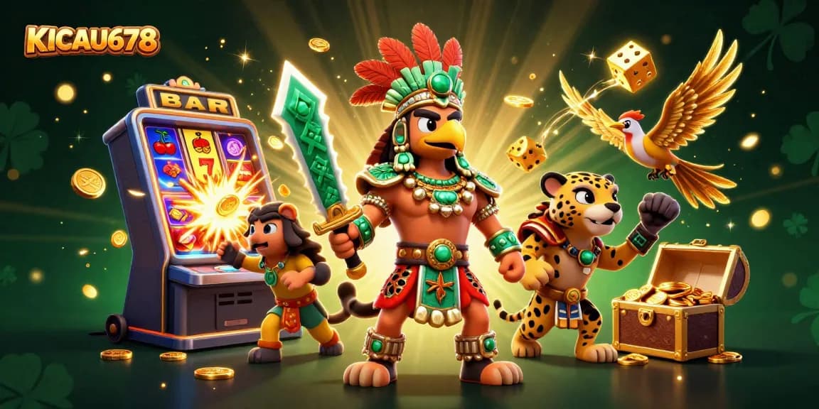 KICAU678 showcases an exciting 3D digital casino illustration highlighting vibrant characters and dynamic gaming elements.