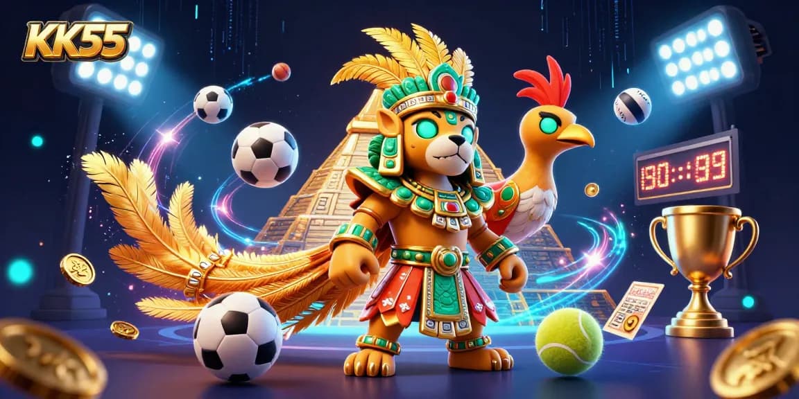 KK55 players enjoy thrilling casino action with golden balls and dynamic sports elements.