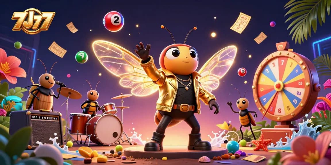 Engage with thrilling lottery action at 7J77 featuring vibrant characters and dynamic game elements.