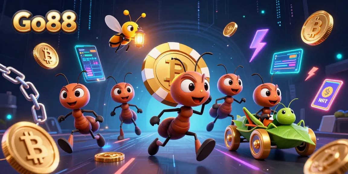 Experience thrilling gameplay with Go88 in this exciting 3D casino heist illustration