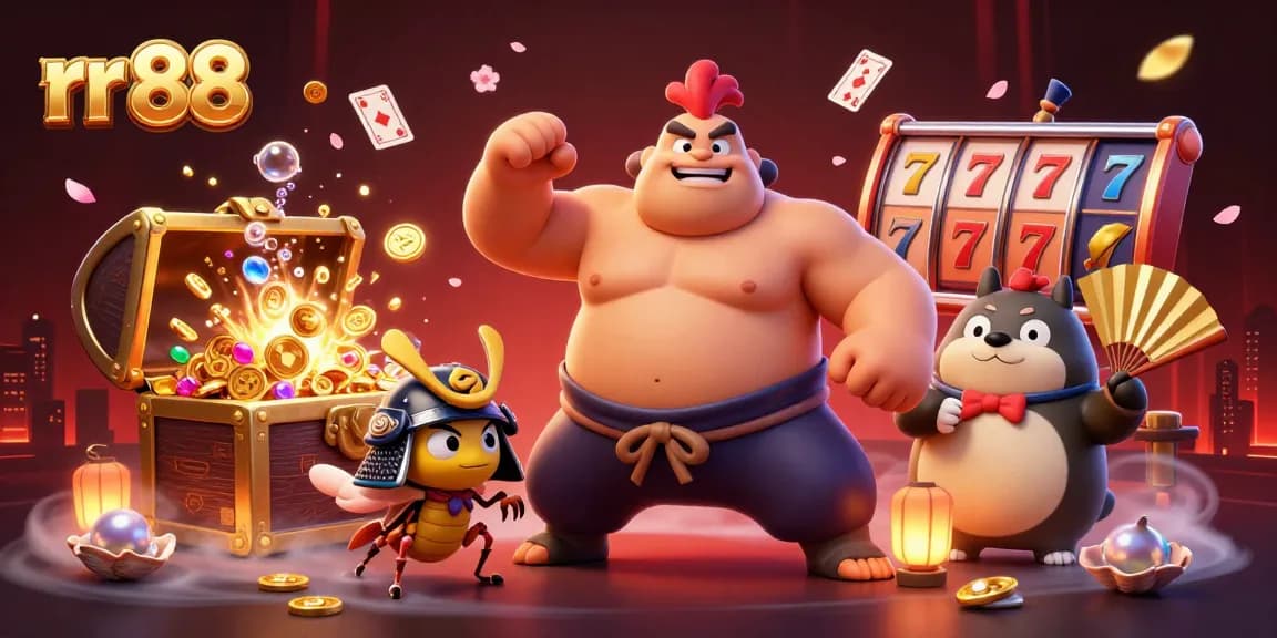 Experience thrilling casino action with rr 88 amid animated characters and vibrant game elements.