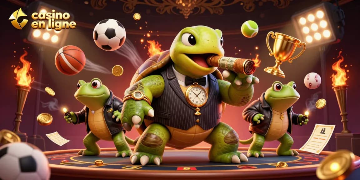Jouez à un casino en ligne avec une tortue confère à l'ambiance luxueuse des jeux et de l'excitation.