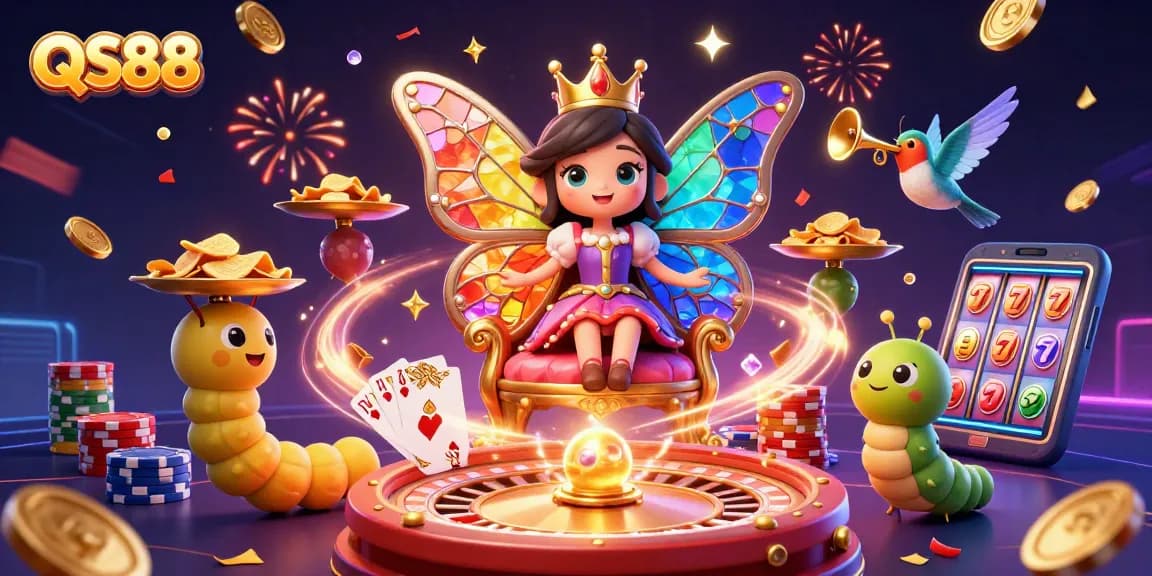 Experience the thrilling gaming world of QS88 with vibrant characters and elements, capturing the essence of casino excitement.