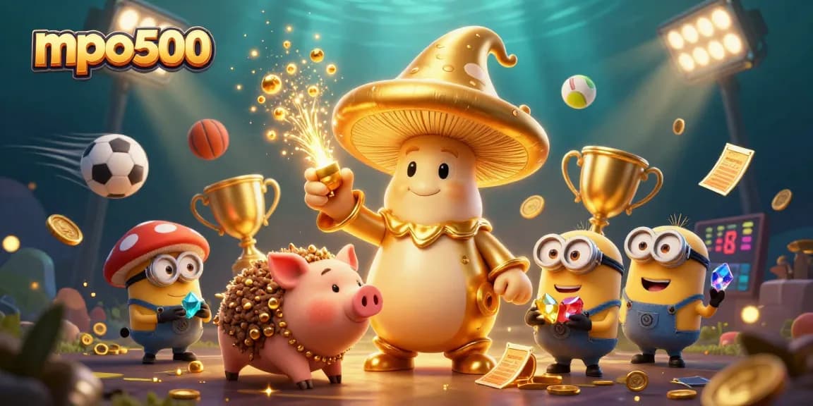 Experience the magic of mpo500 with vibrant characters and dynamic sports elements in an action-packed scene.