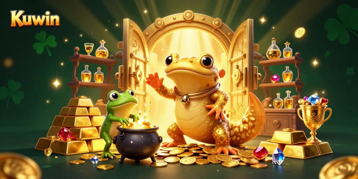 Kuwin's vibrant casino scene unfolds as golden salamander alchemist works magic with gold coins.
