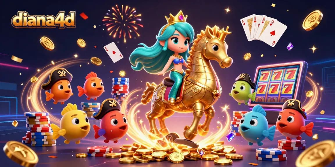 Experience thrilling wins at diana4d with vibrant slot reels and colorful casino elements.