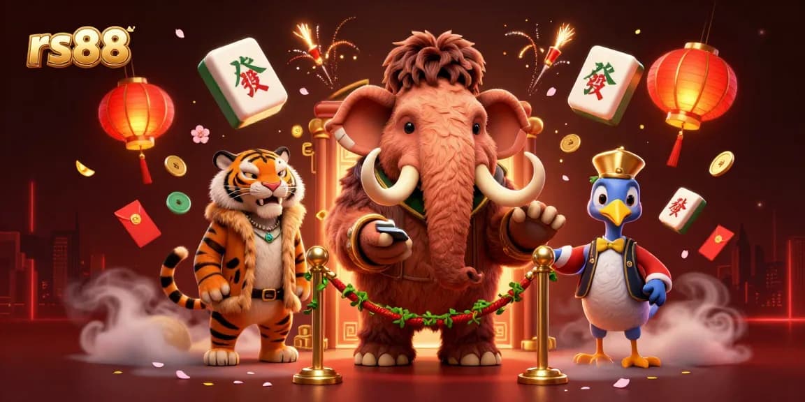 Experience the excitement of rs88 with vibrant casino characters and festive gambling elements in 3D.