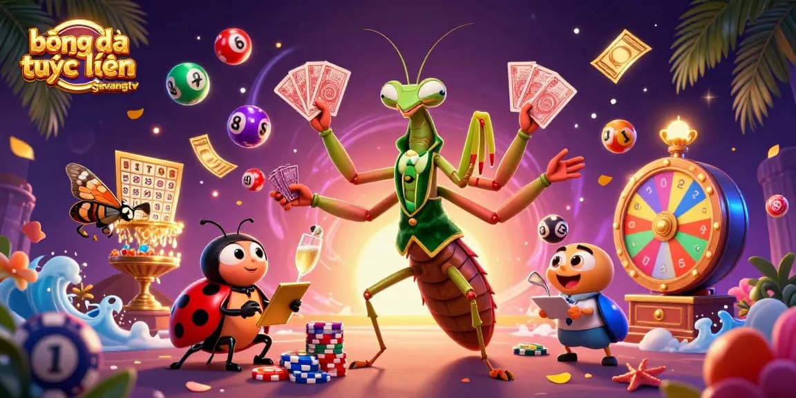 Bóng đá trực tuyến gavangtv showcases a thrilling casino scene with colorful dynamics and engaging characters.