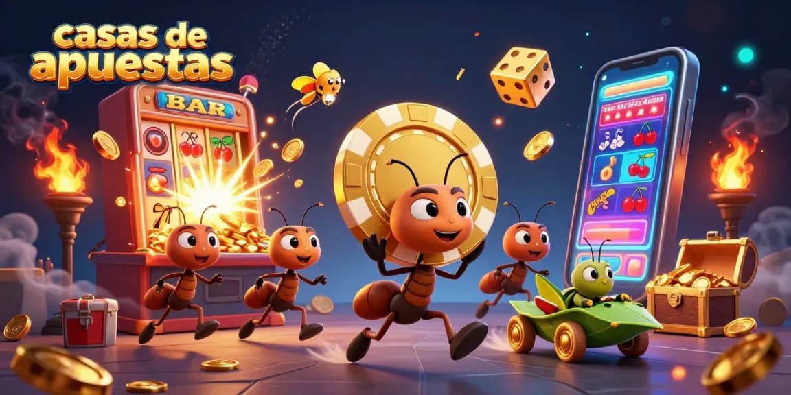 Apuesta en las mejores casas de apuestas con una dinámica escena de personajes de casino.