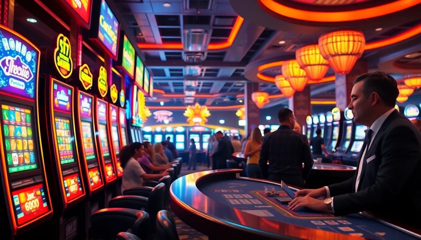 การเล่น SBOBET บนเครื่องสล็อตที่มีสีสันในคาสิโนที่คึกคัก