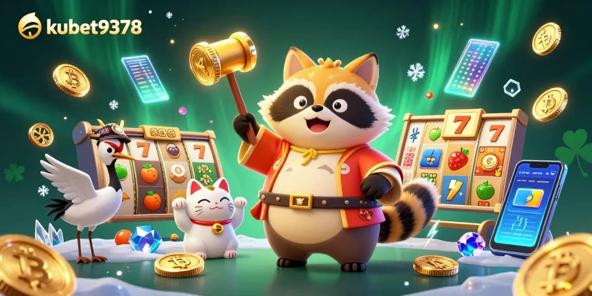 Engage with thrilling slot games at kubet9378 featuring cheerful characters and vibrant casino elements.