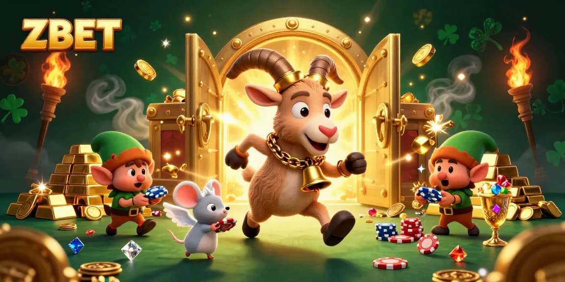 ZBET brings excitement as players enjoy festive gaming with a Krampus goat, angel mouse, and mischievous elves.