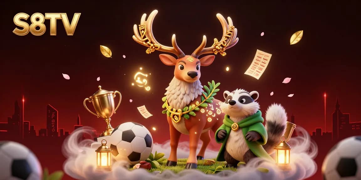 S8TV delivers exhilarating sports betting excitement with a vibrant scene of betting elements and dynamic characters.