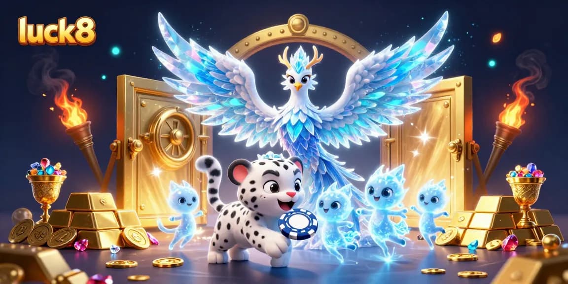 Engage your luck8 gaming experience with vibrant casino elements, featuring legendary characters.