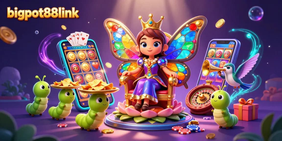 Experience bigpot88link with vibrant casino elements and engaging gameplay from a 3D scene.