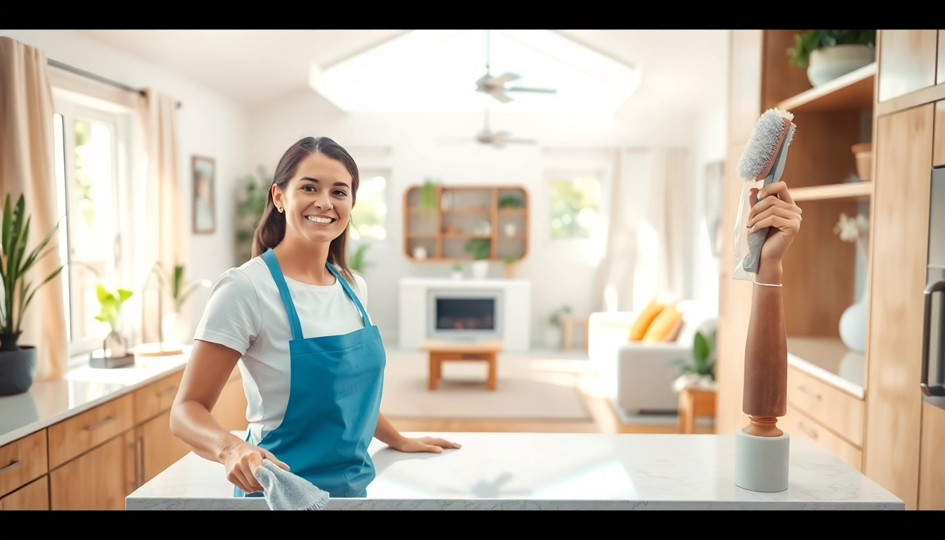 House cleaning Whangarei service showcasing a professional cleaner in a bright home.