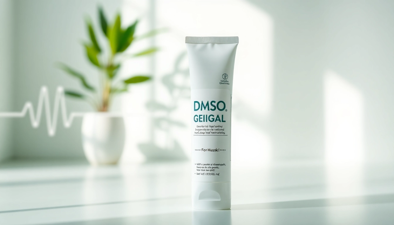 DMSO gel for humans displayed in a clean health setting.