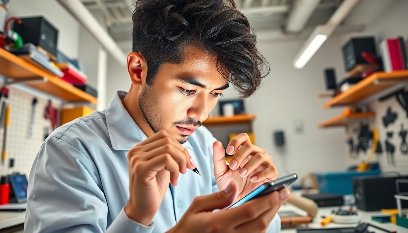 Wefix London technician repairing smartphone with precision in a modern workshop.