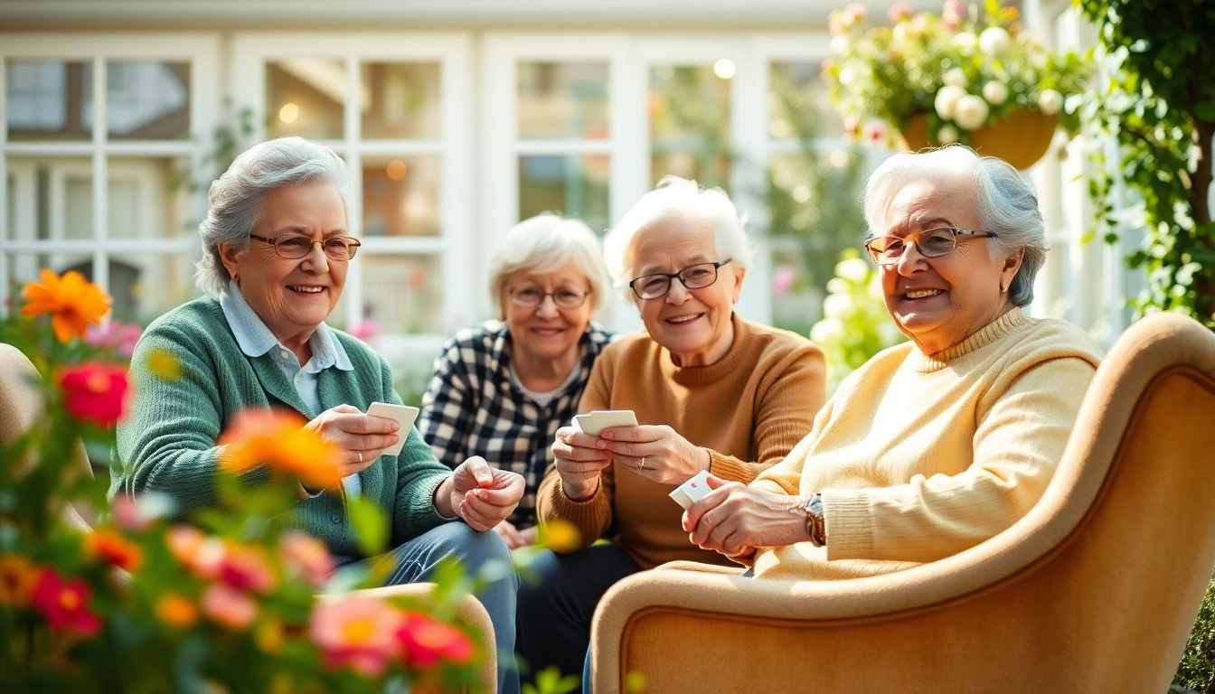 Senioren genieten van activiteiten op https://www.handigvoorsenioren.nl/, met vrolijke gezichten in een huiselijke setting.