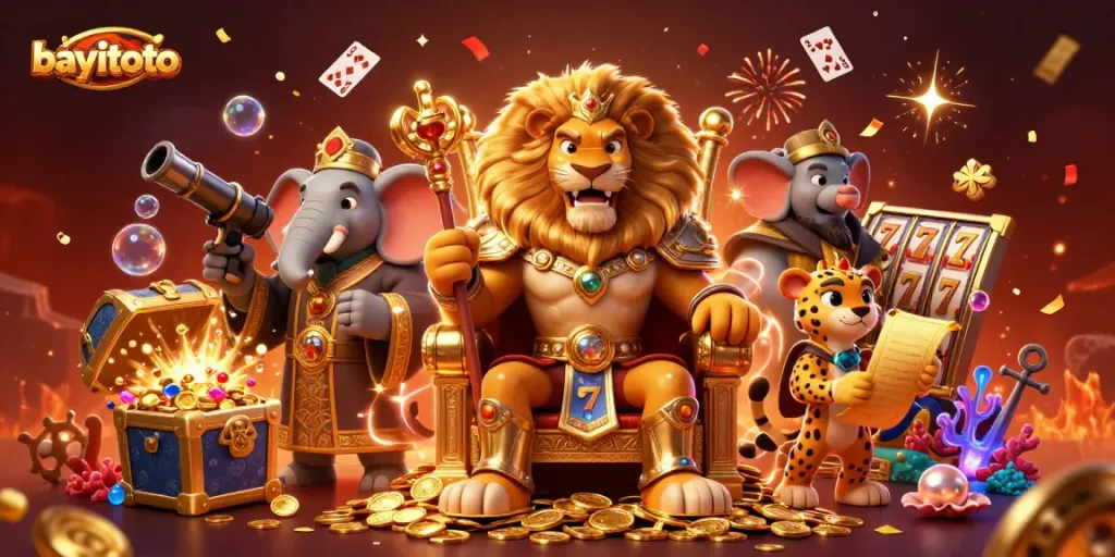 buka permainan slot yang menguntungkan di bayitoto dengan simbol keberuntungan dan king lion terbaik di lokasi kasino.