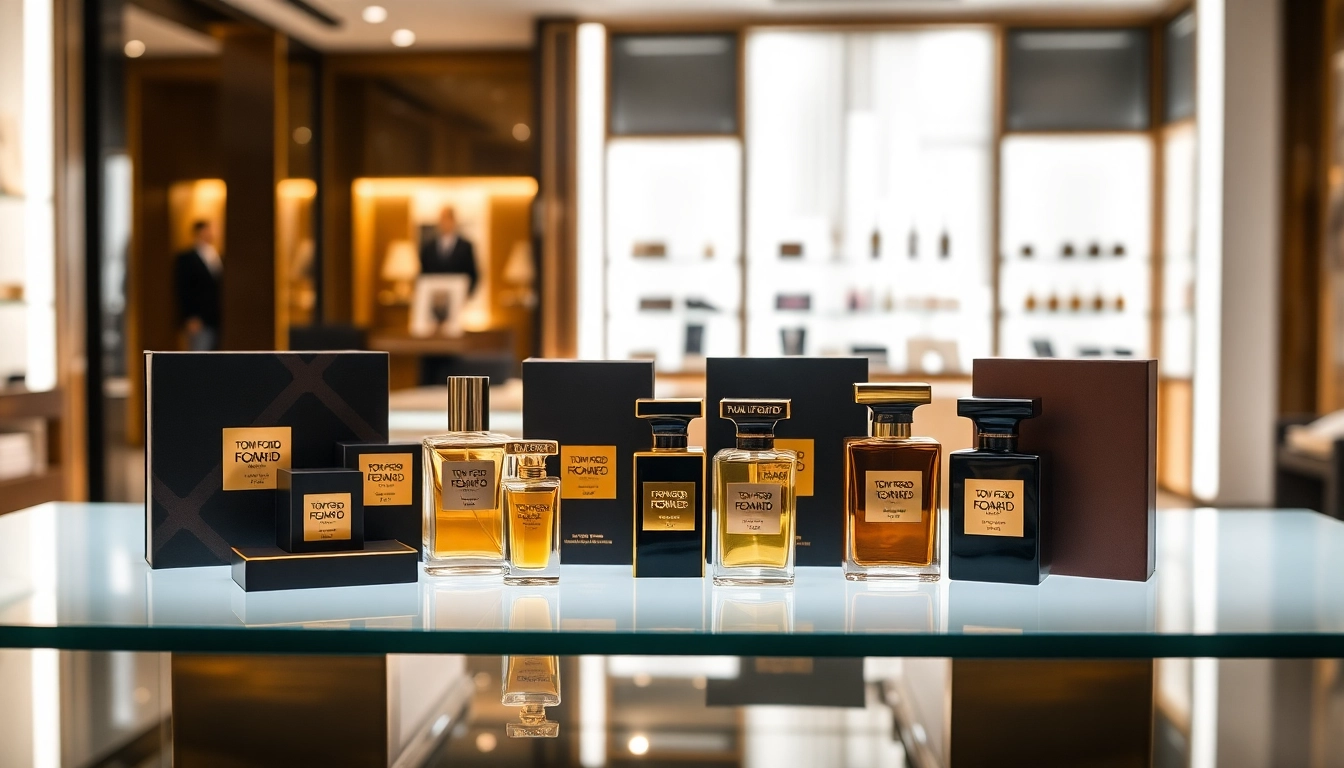 Explore a curated collection of Tom Ford samples set elegantly on display.