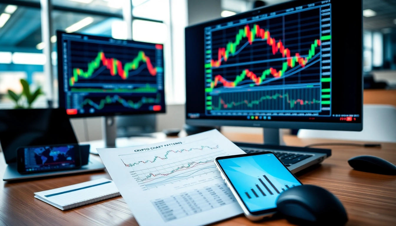Visualizing crypto chart patterns pdf alongside modern trading tools in a professional workspace.