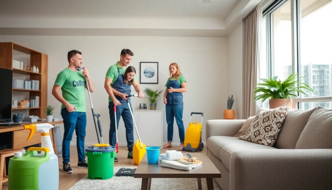 Efficient bond cleaning brisbane service team thoroughly cleaning an apartment.