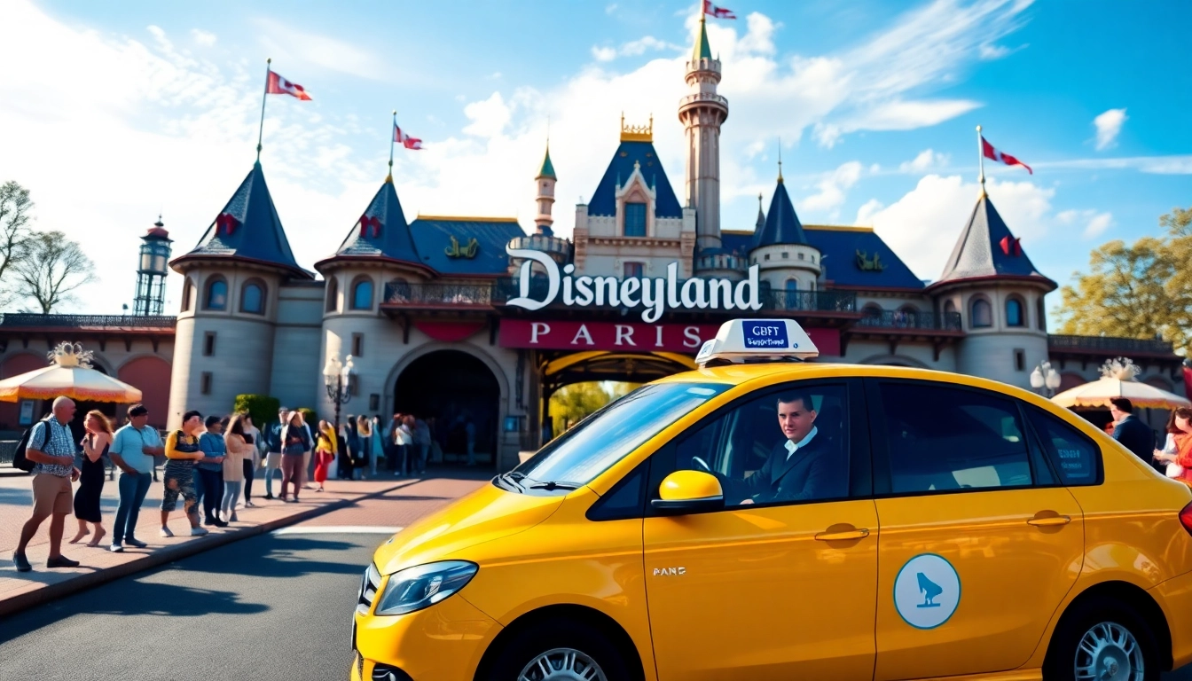 Enjoy a scenic ride in a taxi from charles de gaulle to Disneyland Paris, with iconic scenery.