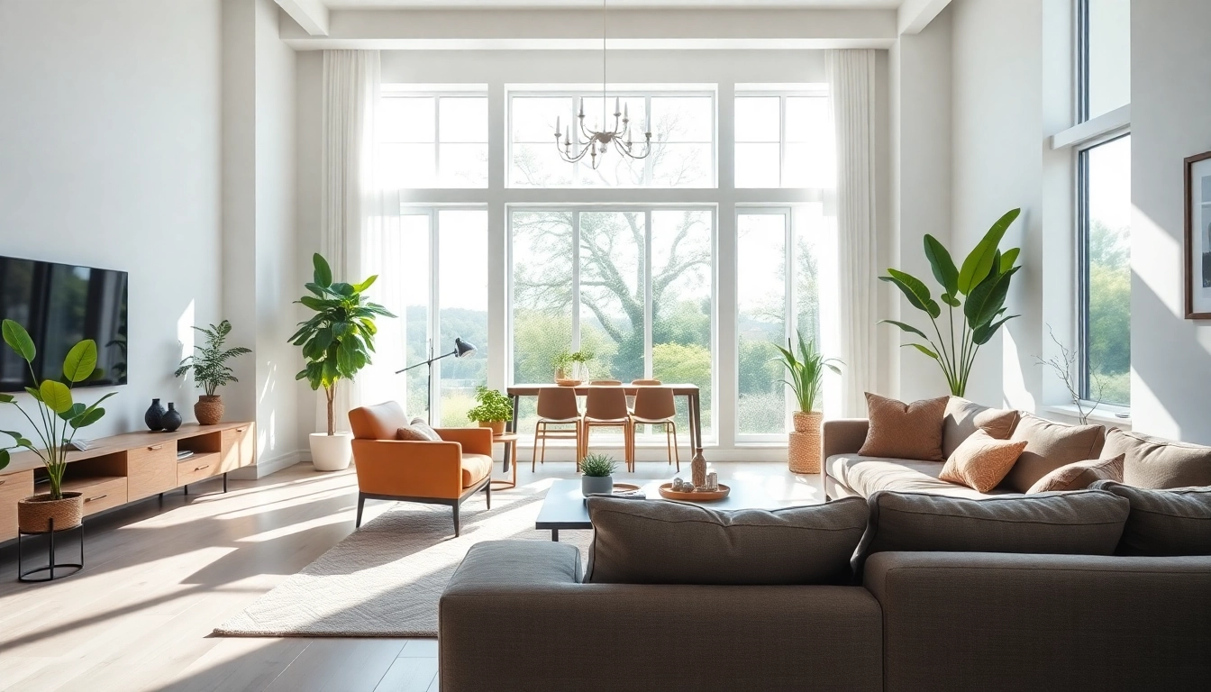 Capturing a vibrant living room through Real Estate Photography, highlighting space and warmth.