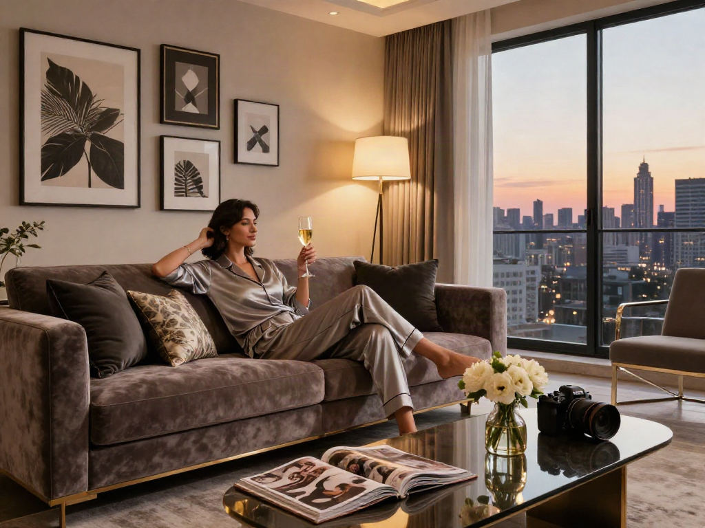 luxury111 suasana ruang tamu modern dengan elemen gaya hidup mewah