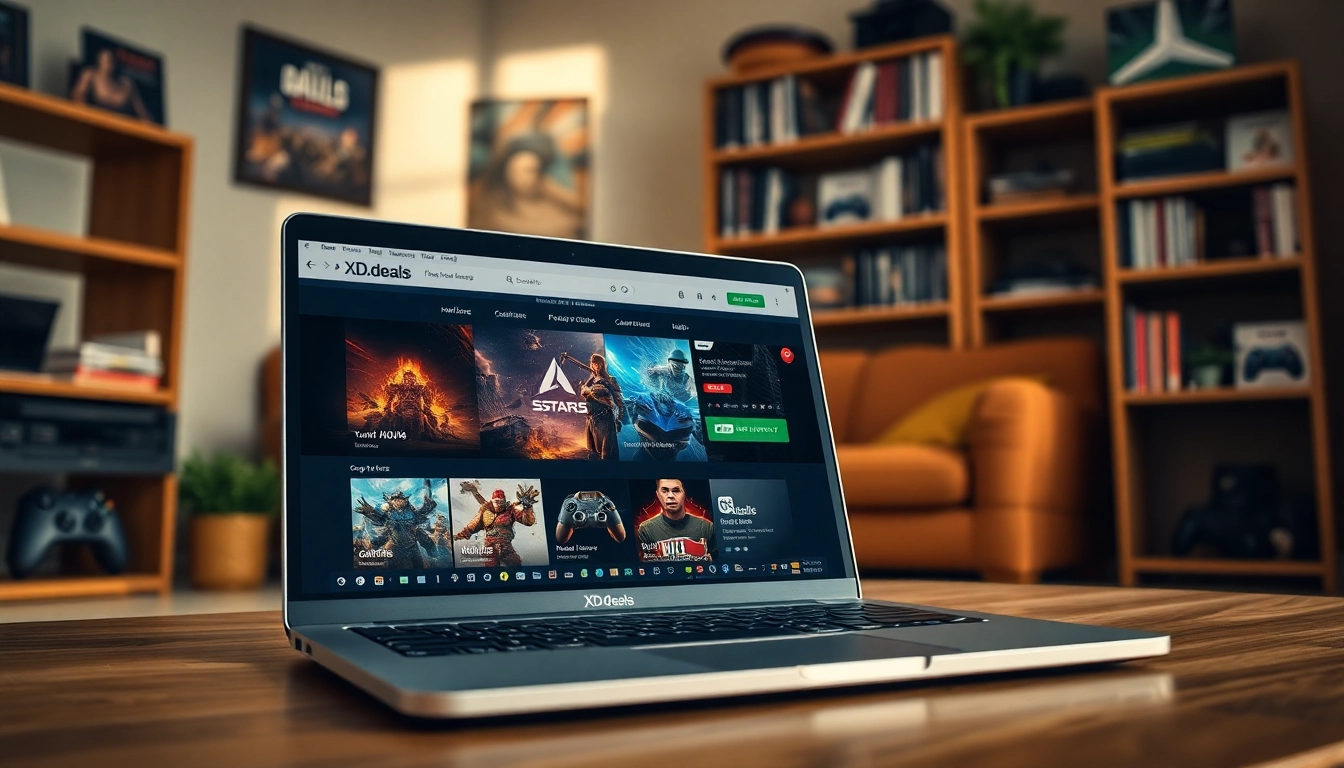 Find the latest gaming deals on XD.deals through a vibrant price comparison interface.