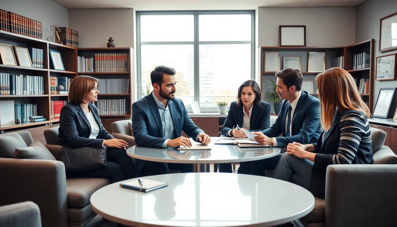 Consulting lawyers near me in a modern office, showcasing professionalism and warmth.