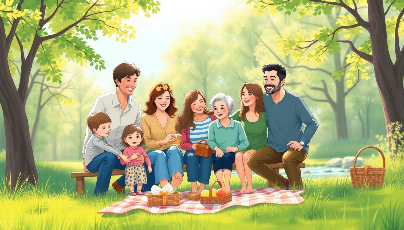 Capturing families connected during a joyful reunion, emphasizing unity and love.