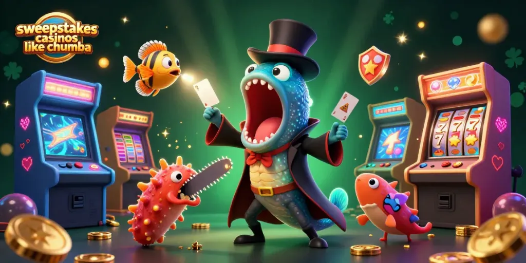 Experience vibrant entertainment with sweepstakes casinos like Chumba featuring unique gaming characters.