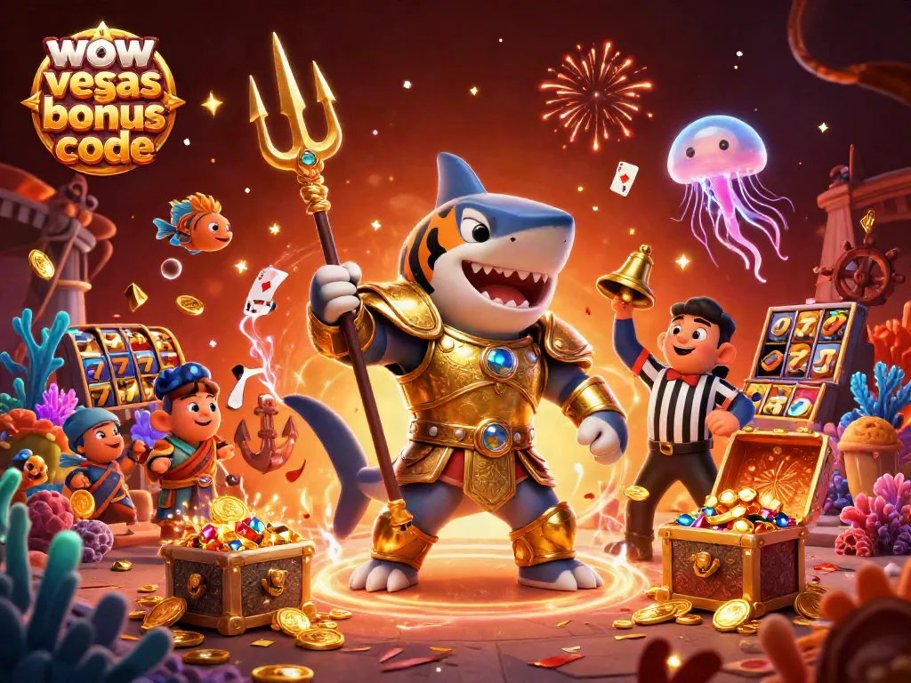 Spin to win with wow vegas bonus code and collect coins in an underwater adventure theme.