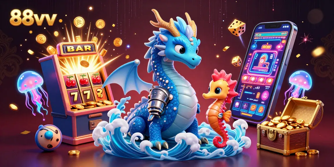 Join the thrilling excitement at 88vv with a dazzling 3D illustration of a casino adventure.