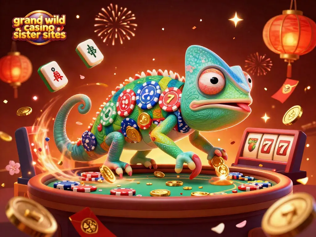 Play at grand wild casino sister sites with vibrant 3D illustrations of casino excitement.