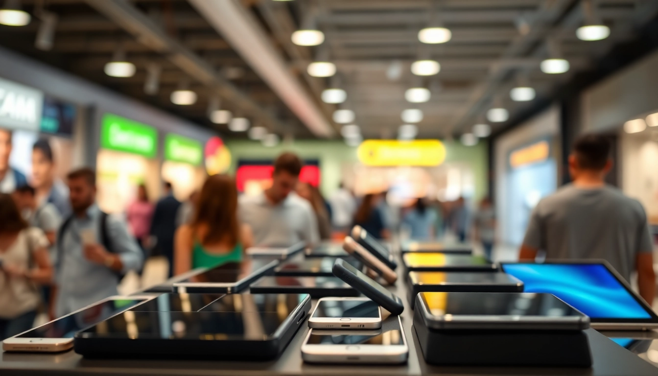 Sell your device at an innovative smartphone kiosk not ecoATM, showcasing bright new mobile technology.
