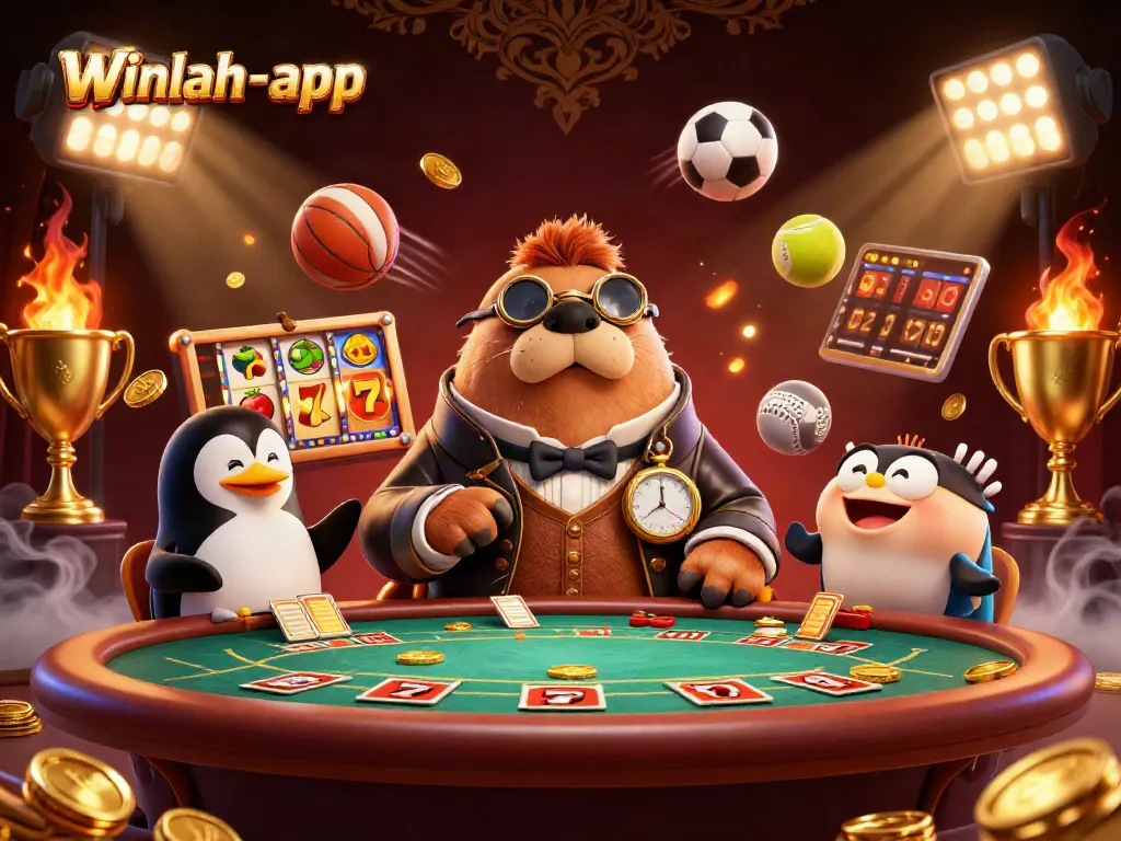 Experience thrilling gameplay with winlah-app's vibrant underwater poker scene featuring unique characters.