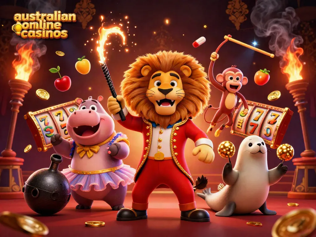 Experience exciting gameplay at australian online casinos, showcased through vibrant 3D character interactions.
