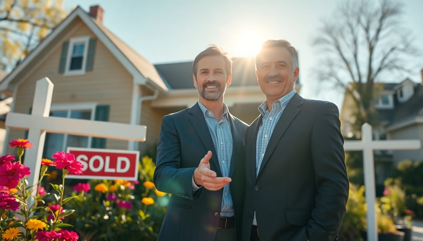Sell my house as is Rochester NY by a confident realtor in front of a sold sign.