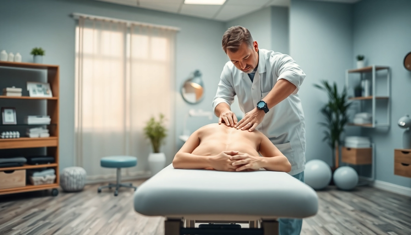 Chiropractor St Albert providing a spinal adjustment in a calming clinic.
