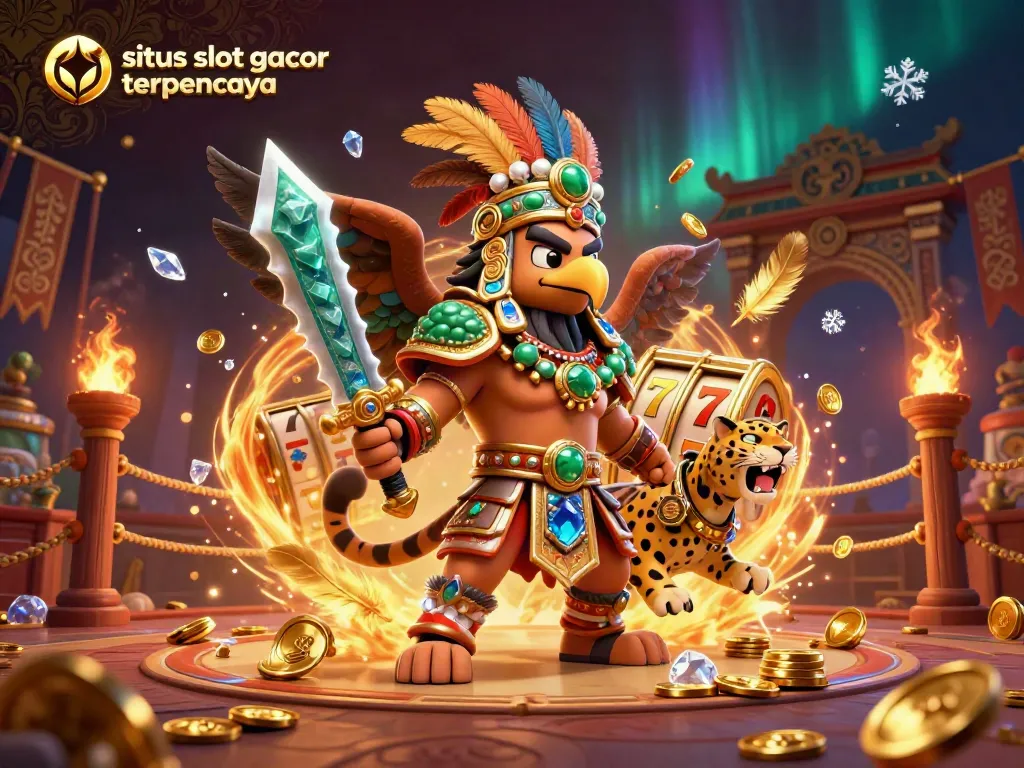 Sparking up winnings at situs slot gacor terpercaya, surrounded by golden coins and vibrant slot game elements.