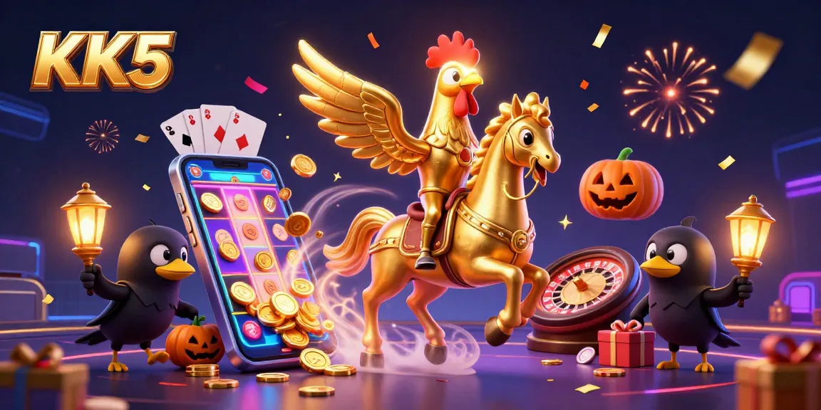 Experience the thrilling KK5 casino adventure with vibrant characters and games in action.