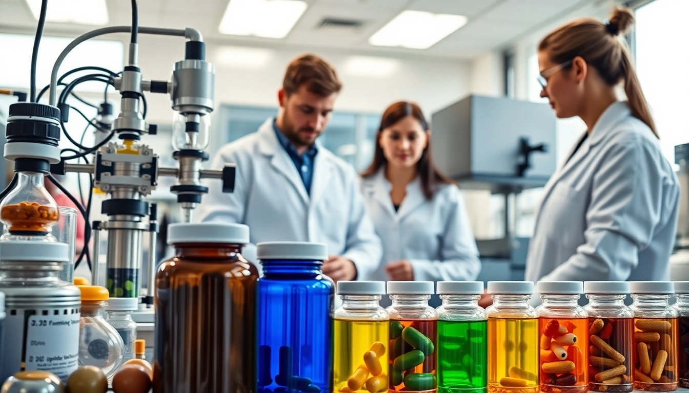 Highlighting a dedicated supplement manufacturer in a professional lab setting showcasing quality and innovation.