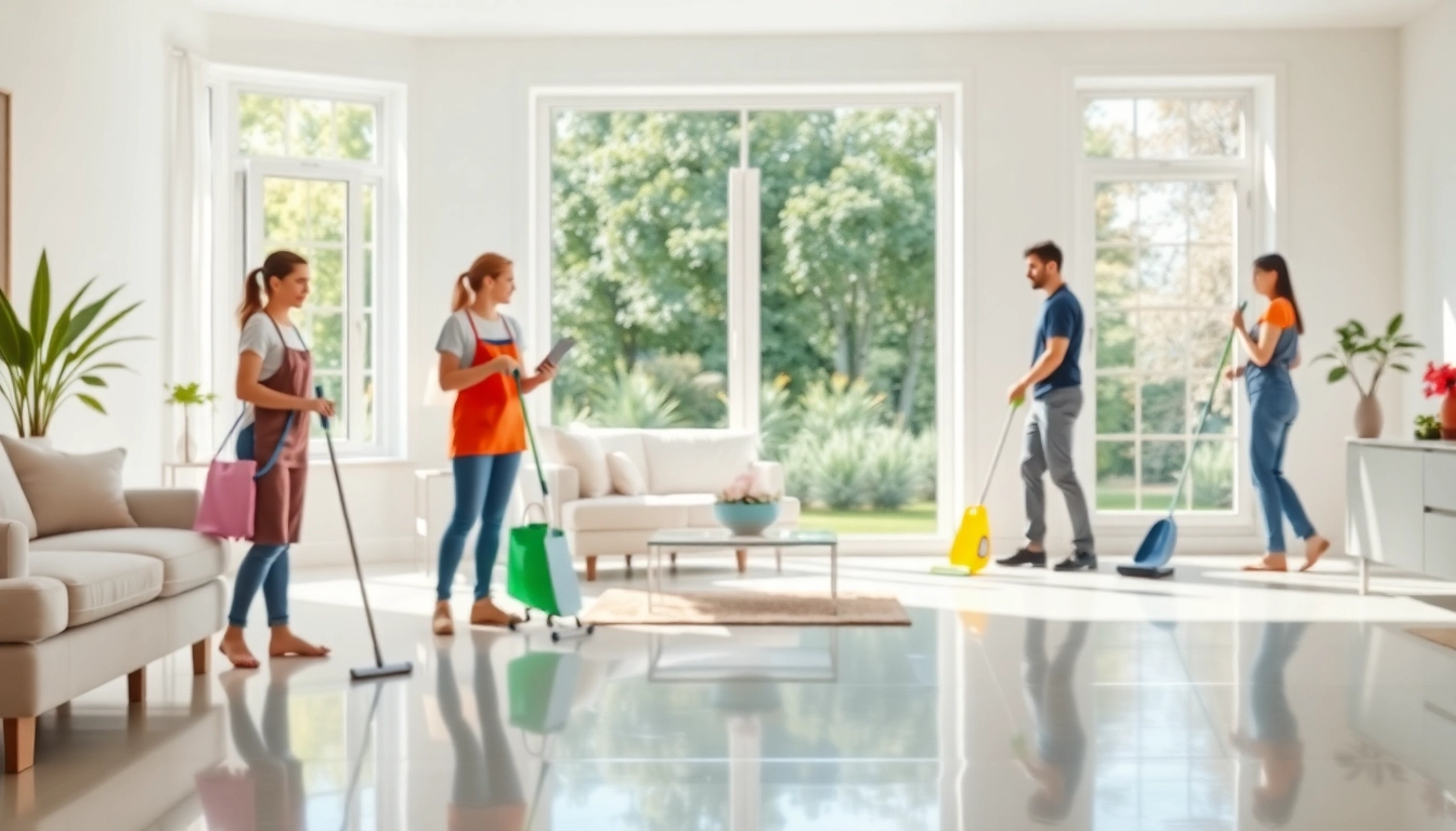 Cleaning Services Nottingham team creating a polished interior in a bright home environment.