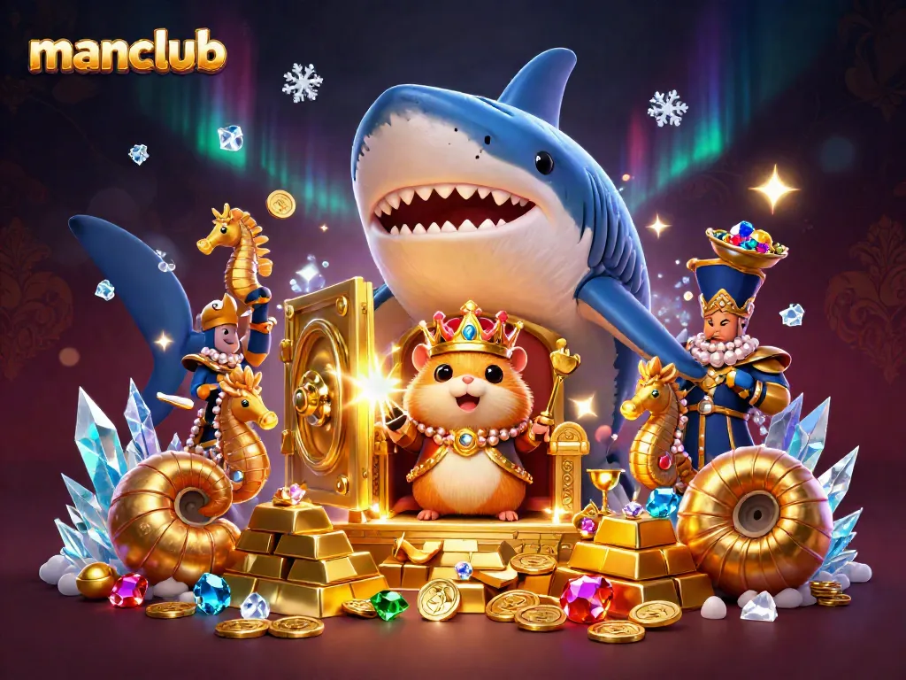 Experience thrilling games and rewards at manclub, with a dynamic casino scene filled with treasures and adventure.